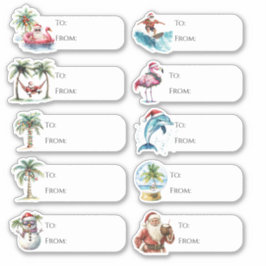 おもしろいとビーチクリスマスプレゼントラベル シール