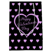 おもしろいとピ気のあるそぶりをしたンクハートバレンタイン ミディアムペーパーバッグ (裏面)