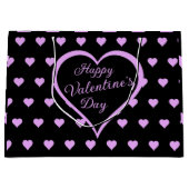 おもしろいとピ気のあるそぶりをしたンクハートバレンタイン ラージペーパーバッグ (正面)