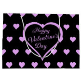 おもしろいとピ気のあるそぶりをしたンクハートバレンタイン ラージペーパーバッグ (裏面)