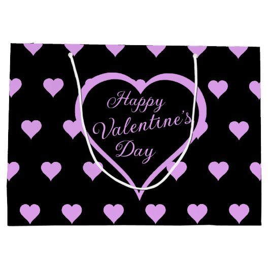 おもしろいとピ気のあるそぶりをしたンクハートバレンタイン ラージペーパーバッグ (裏面)