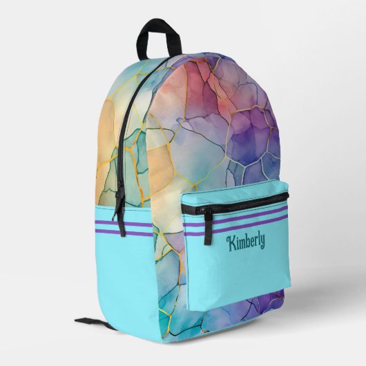 おもしろいとファンキーアルコールおよびインク設計 プリントバックパック (裏面左端)