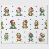 おもしろいとファンキークリスマスカエルの白 ラッピングペーパー (フラット)
