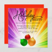 おもしろいとファンキータイポグラフィオーナメントホリデーパーティー 招待状 (正面/裏面)