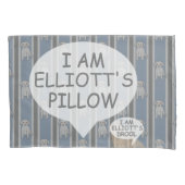 おもしろいとファンシーカスタマイズ可能なストライプの子犬 枕カバー (正面)