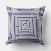 おもしろいとファンシーカスタマイズ可能なブルー迷路 クッション (正面)