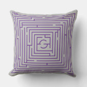 おもしろいとファンシーカスタマイズ可能な紫の迷路 クッション (正面)
