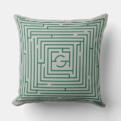 おもしろいとファンシーカスタマイズ可能な緑迷路 クッション (正面)