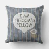 おもしろいとファンシーカスタマイズ可能な音楽ノートストライプの クッション (正面)