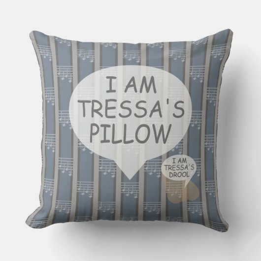 おもしろいとファンシーカスタマイズ可能な音楽ノートストライプの クッション (正面)