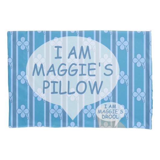 おもしろいとファンシーカスタマイズ可能な4リーフクローバー 枕カバー (正面)