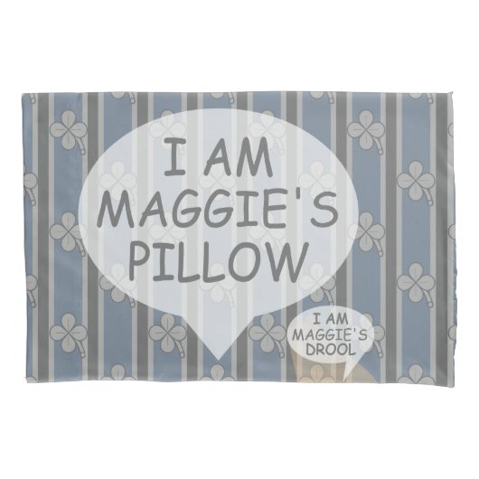 おもしろいとファンシーカスタマイズ可能な4リーフクローバー 枕カバー (正面)