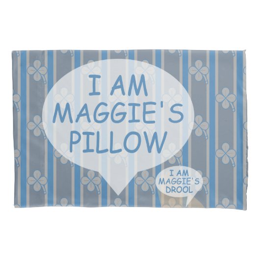 おもしろいとファンシーカスタマイズ可能な4リーフクローバー 枕カバー (正面)