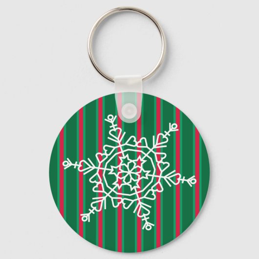 おもしろいとファンシークリスマススノーフレーク キーホルダー (正面)