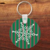 おもしろいとファンシークリスマススノーフレーク キーホルダー (正面)