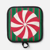 おもしろいとファンシークリスマスペパーミントキャンディ 鍋敷き (正面)