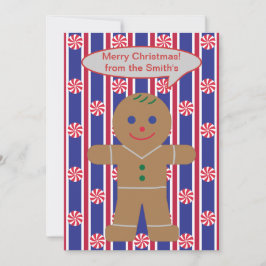 おもしろいとファンシークリスマスペパーミントジンジャーブレッドマン シーズンカード