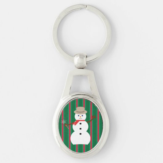 おもしろいとファンシークリスマス雪だるま刑事 キーホルダー (正面)