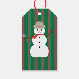 おもしろいとファンシークリスマス雪だるま刑事 ギフトタグ