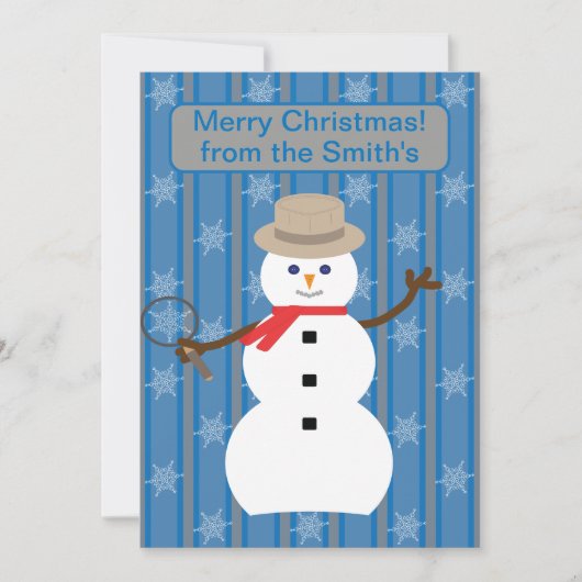 おもしろいとファンシークリスマス雪だるま刑事 シーズンカード (正面)