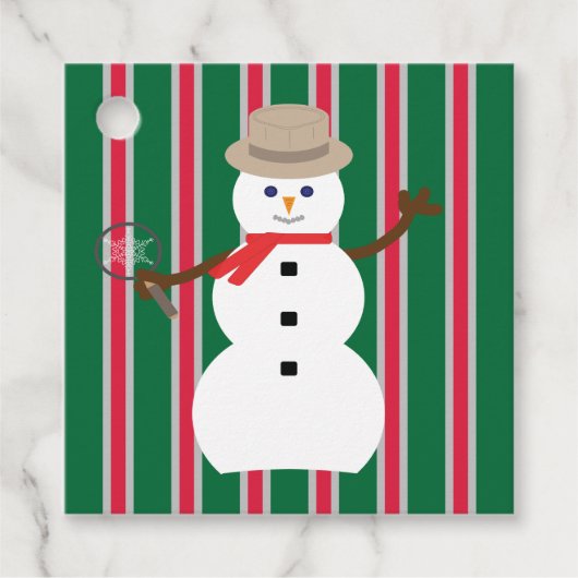 おもしろいとファンシークリスマス雪だるま刑事 フェイバータグ (正面)