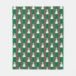 おもしろいとファンシークリスマス雪だるま刑事 フリースブランケット