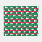 おもしろいとファンシークリスマス雪だるま刑事 フリースブランケット (正面(横))