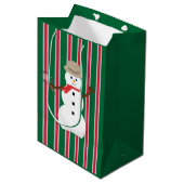 おもしろいとファンシークリスマス雪だるま刑事 ミディアムペーパーバッグ (正面アングル)