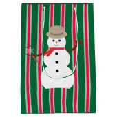 おもしろいとファンシークリスマス雪だるま刑事 ミディアムペーパーバッグ (裏面)