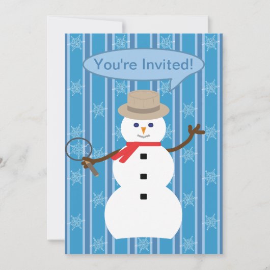 おもしろいとファンシークリスマス雪だるま刑事 招待状 (正面)