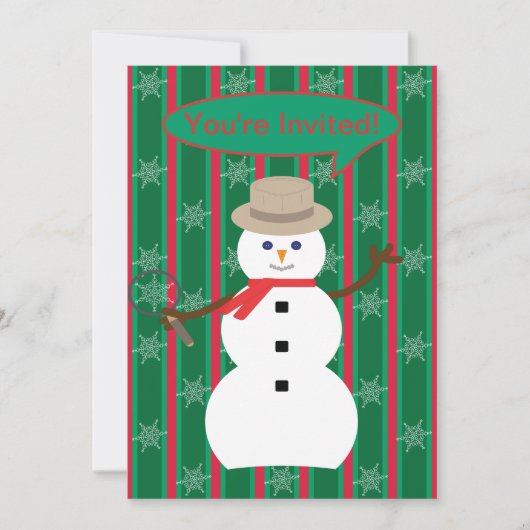 おもしろいとファンシークリスマス雪だるま刑事 招待状 (正面)