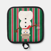おもしろいとファンシークリスマス雪だるま刑事 鍋敷き (正面)