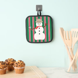 おもしろいとファンシークリスマス雪だるま刑事 鍋敷き