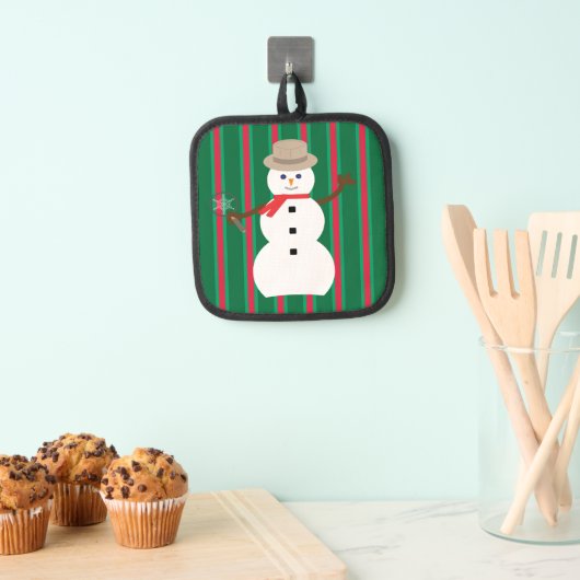 おもしろいとファンシークリスマス雪だるま刑事 鍋敷き (インサイチュ (吊り下げ))