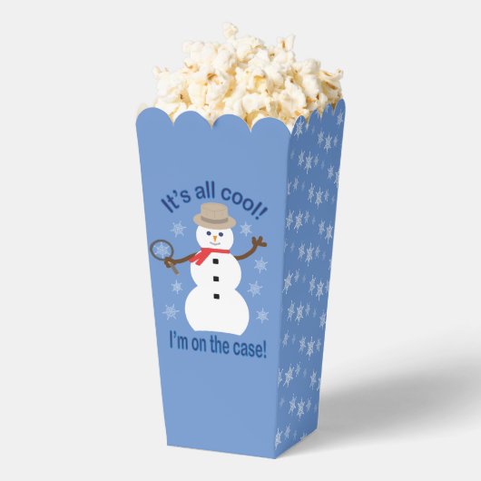 おもしろいとファンシークリスマス雪だるま探偵ポップコーン フェイバーボックス (はじけた状態)