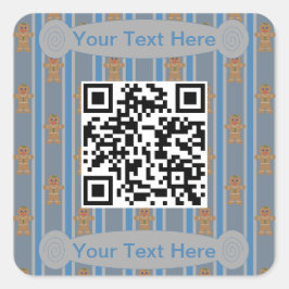 おもしろいとファンシージンジャーブレッドマン スクエアシール