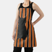 おもしろいとファンシーハロウィンブラックシルエット猫 エプロン (インサイチュ)