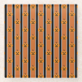 おもしろいとファンシーハロウィーンカボチャ ガラスコースター