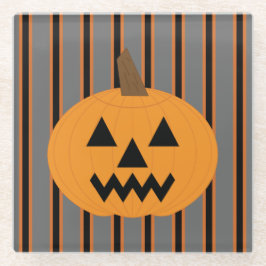 おもしろいとファンシーハロウィーンカボチャ ガラスコースター