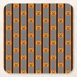 おもしろいとファンシーハロウィーンカボチャ スクエアペーパーコースター