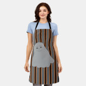 おもしろいとファンシーハロウィーン幽霊 エプロン (着用した状態)