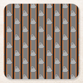 おもしろいとファンシーハロウィーン幽霊 スクエアペーパーコースター