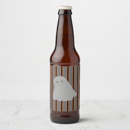 おもしろいとファンシーハロウィーン幽霊 ビールラベル (正面)