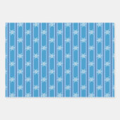 おもしろいとファンシーピンクとブルーのスノーフレーク ラッピングペーパーシート (正面3)