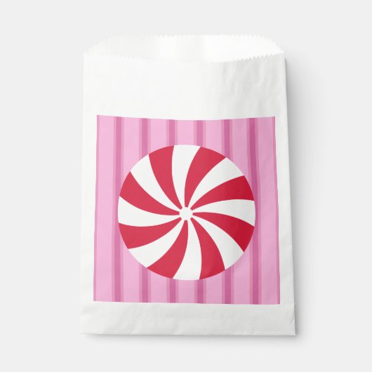 おもしろいとファンシーピンククリスマスペパーミントキャンディ フェイバーバッグ (正面)