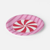 おもしろいとファンシーピンククリスマスペパーミントキャンディ ペーパープレート (アングル)