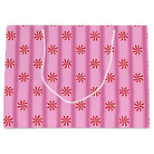 おもしろいとファンシーピンククリスマスペパーミントキャンディ ラージペーパーバッグ (正面)