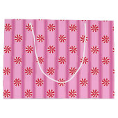 おもしろいとファンシーピンククリスマスペパーミントキャンディ ラージペーパーバッグ (裏面)