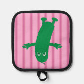 おもしろいとファンシーピンクピクル 鍋敷き (正面)