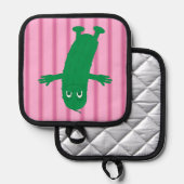 おもしろいとファンシーピンクピクル 鍋敷き (正面/裏面)